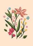 cute flower illustration eps vector