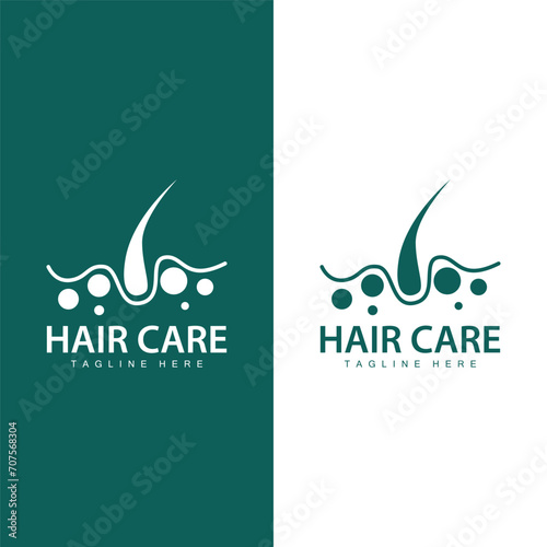 Hair care logo design simple hair skin care silhouette illustration vector template