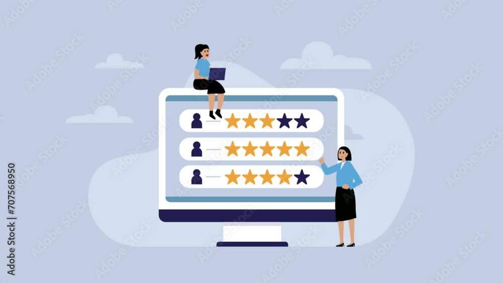 Service quality rating system 3d isometric Service quality rating system 3d isometric