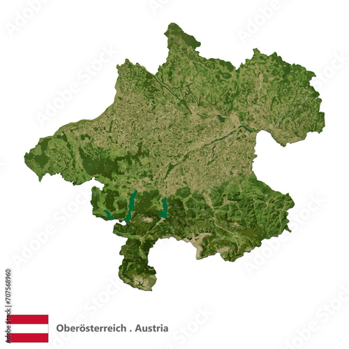 Oberösterreich, State of Austria Topographic Map (EPS)