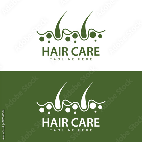 Hair care logo design simple hair skin care silhouette illustration vector template photo