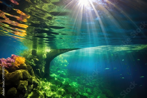 Underwater Rainbow Bridge: A bridge formed by the refraction of light underwater.
