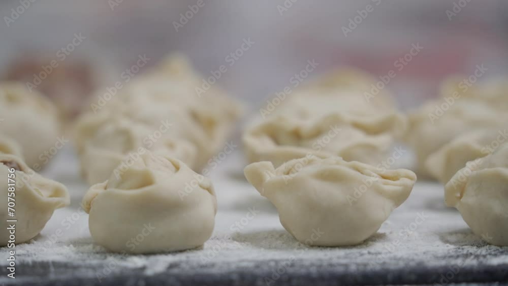 preparing dumplings stuffed with meat in the kitchen preparing dumplings stuffed with meat in the kitchen