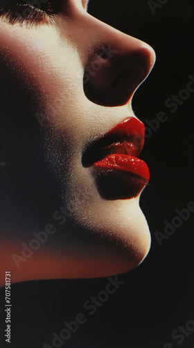 Woman with lips and makeup Generative AI