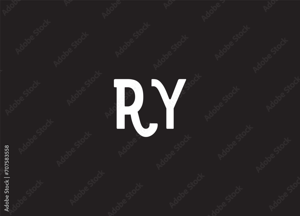 RY initial logo design and creative logo - obrazy, fototapety, plakaty 