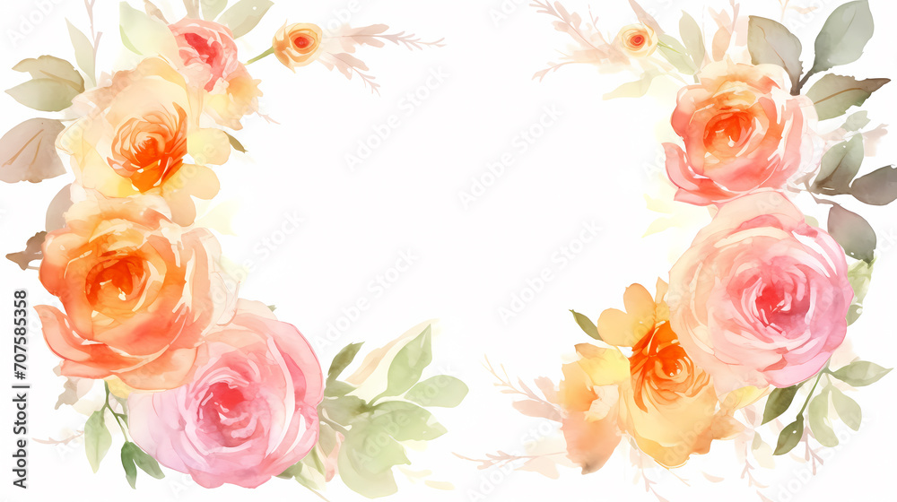 Empty floral frame with copy space for greeting card or invitation design Empty floral frame with copy space for greeting card or invitation design