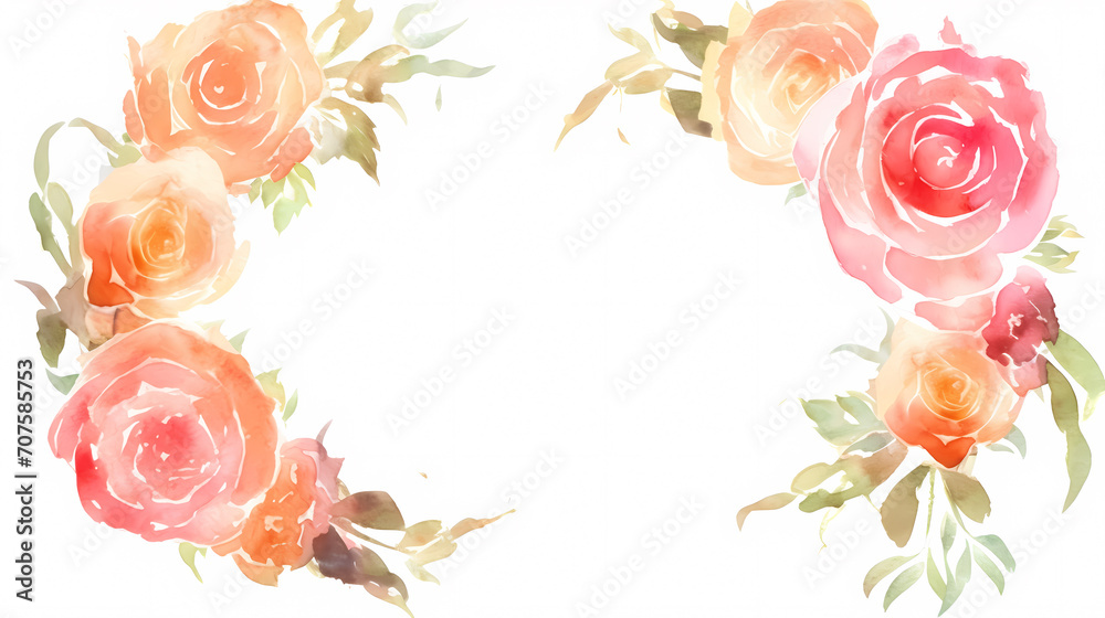 Empty floral frame with copy space for greeting card or invitation design Empty floral frame with copy space for greeting card or invitation design