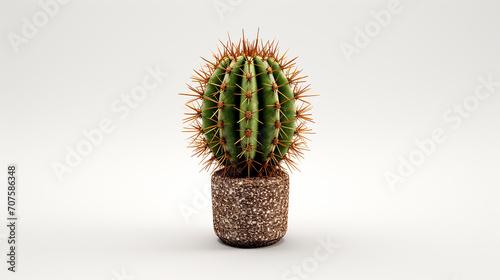 A digital 3D model of a cactus, complete with sharp needles and a textured surface