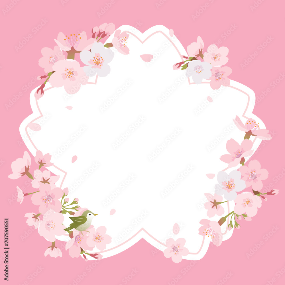 桜の花びら型フレーム素材