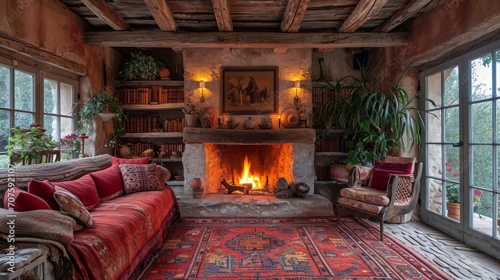 Interior of the room. Rustic style. Living room
Interior of the room. Rustic style. Living room