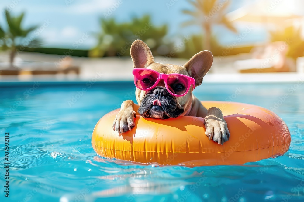 Fotografie dog in swimming pool
