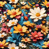 Seamless Background Wallpaper pattern of colorful floral, flowers design.