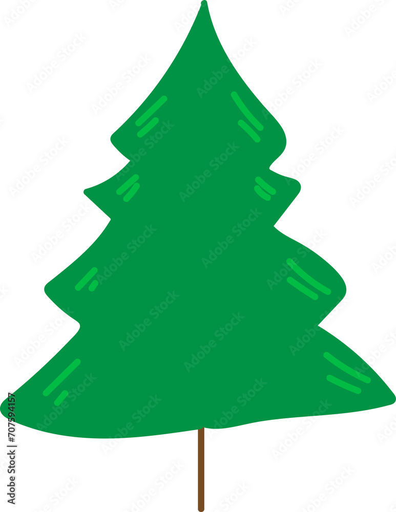 green christmas tree hand drawn illustration green christmas tree hand drawn illustration