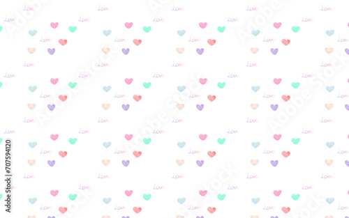 background of heart watercolor seamless pattern hand drawn illustration 