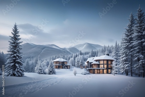 Winter Forest Architecture Scenery © birdmanphoto