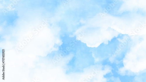 Background with clouds on blue sky. Sky clouds landscape light background. Vector background