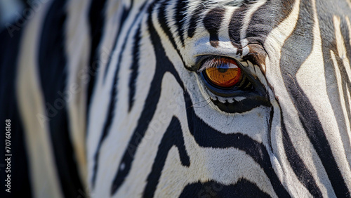 Mesmerizing Zebra Close Up Gaze in a Documentary Photo