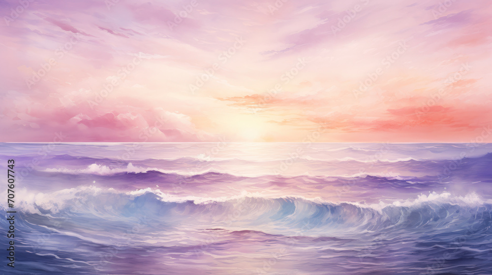 Drawing beach on sunset sky background. Summer vacation. Generative ai. Drawing beach on sunset sky background. Summer vacation. Generative ai.