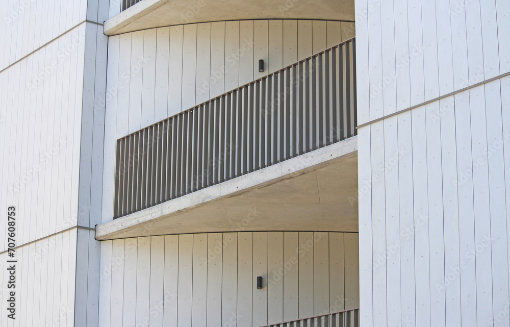 Abstract image of the balconies of a new apartment block Abstract image of the balconies of a new apartment block