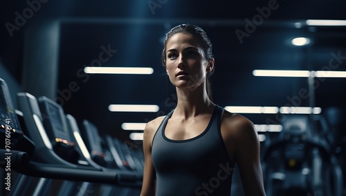 Young woman in the gym, ready for a workout. The concept of fitness and a healthy lifestyle.