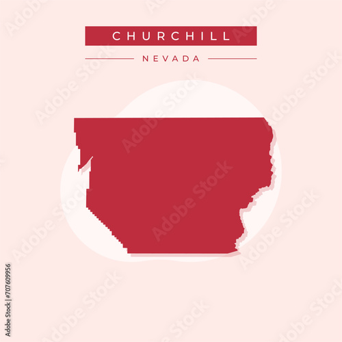 Vector illustration vector of Churchill map Nevada