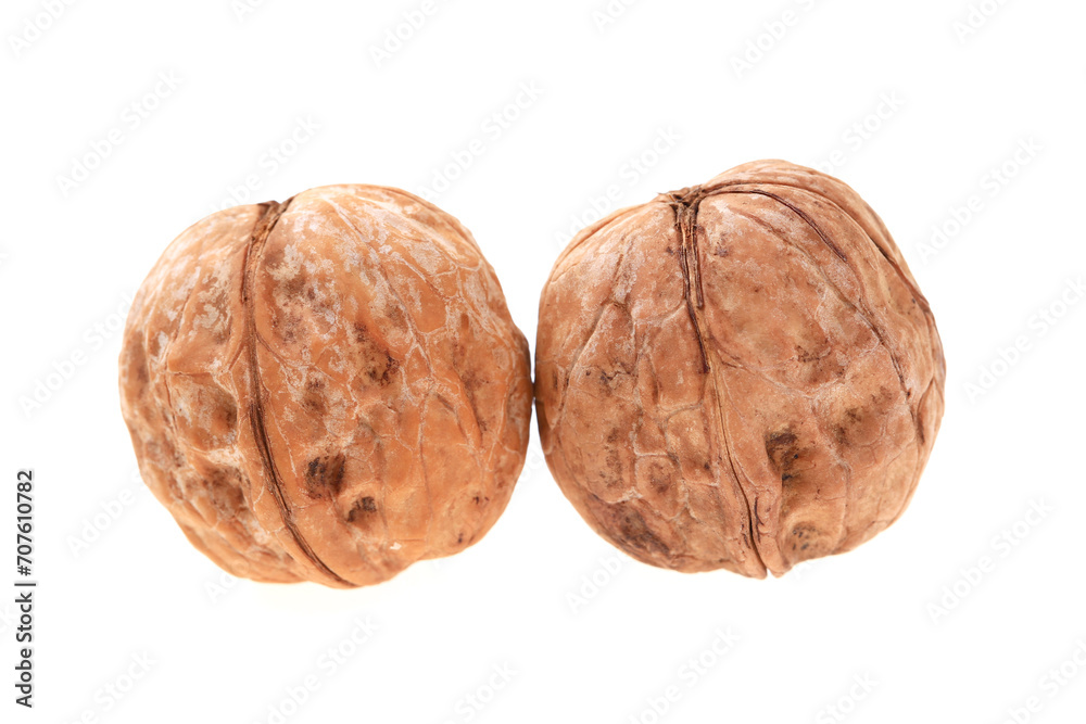 Walnuts on a white background Walnuts on a white background