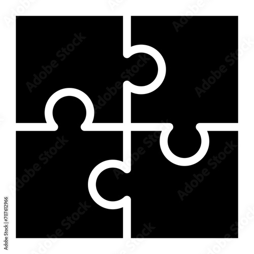Puzzle icon. Teamwork symbol.