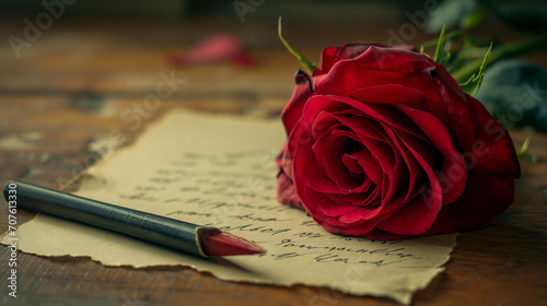 A short love poem with Red Roses 