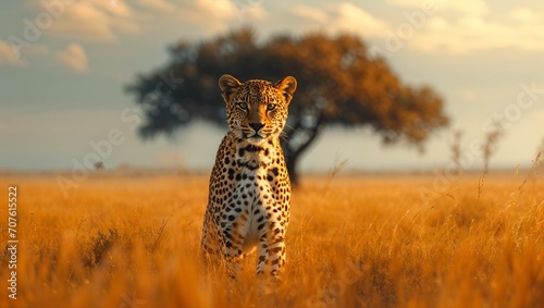 leopard in the field