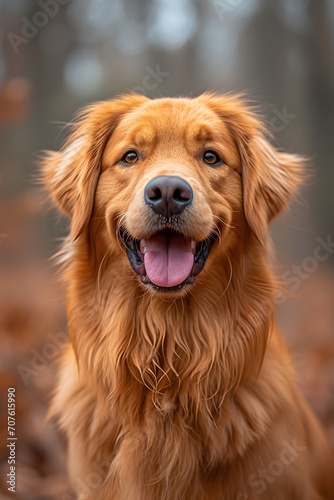 Happy Golden Retriever Dog with a Big Mouth
