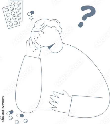 A senior woman who is unable to manage her medication.