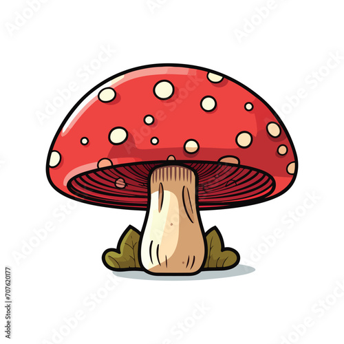 fly mushrooms in green grass isolated vector design