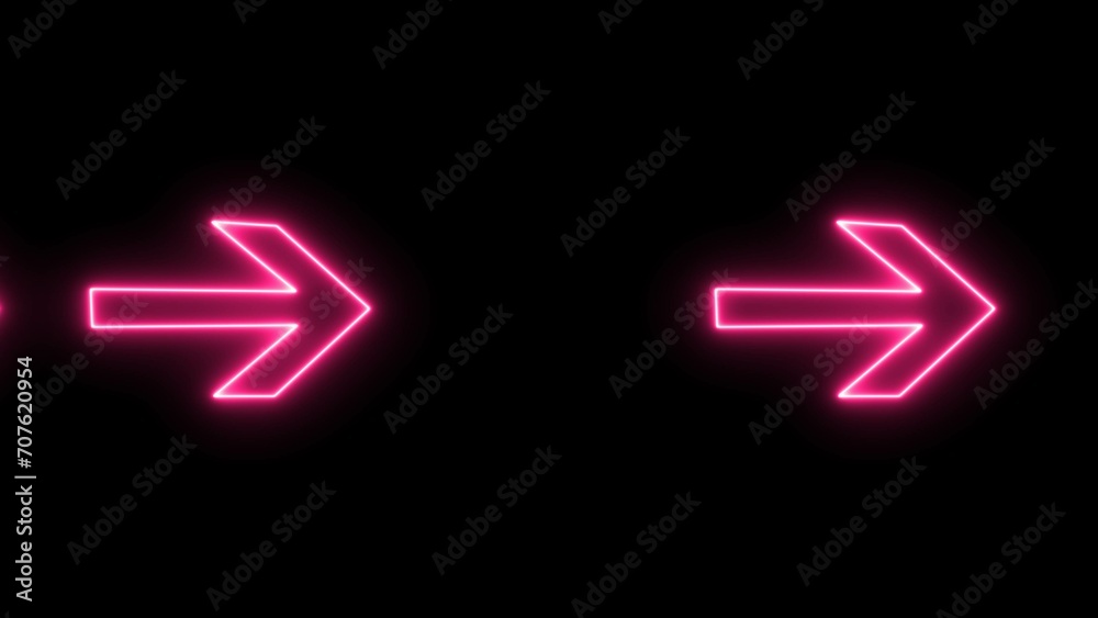 Directional neon arrow icon illustration background Directional neon arrow icon illustration background