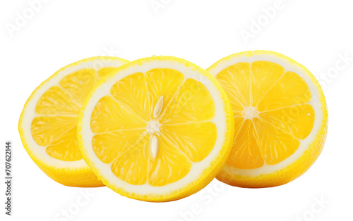 Palate with the Zesty Twist of Fresh Lemon Slices on White or PNG Transparent Background.