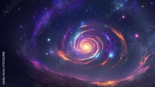 AI generates a spiral galaxy background