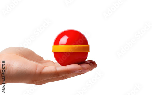 Small Round Toy Ball, Perfectly Nestled in the Palm for Instant Amusement on White or PNG Transparent Background.