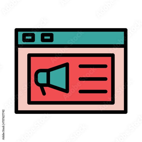 Banner Seo Marketing Filled Outline Icon