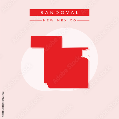 Vector illustration vector of Sandoval map New Mexico photo