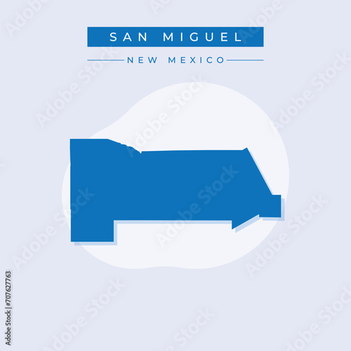 Vector illustration vector of San Miguel map New Mexico photo
