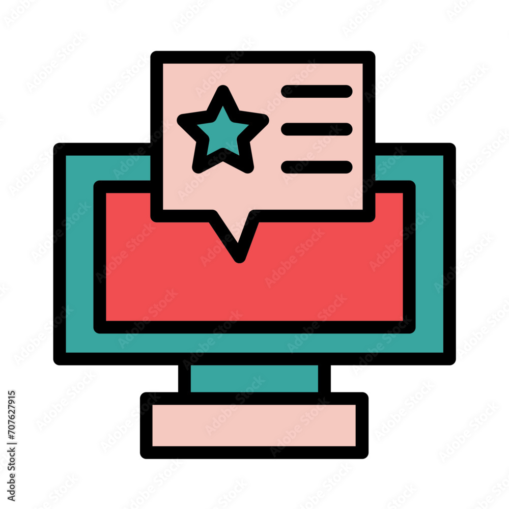 Online Star Television Filled Outline Icon Online Star Television Filled Outline Icon