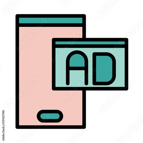 Mobile Reclame Smartphone Filled Outline Icon