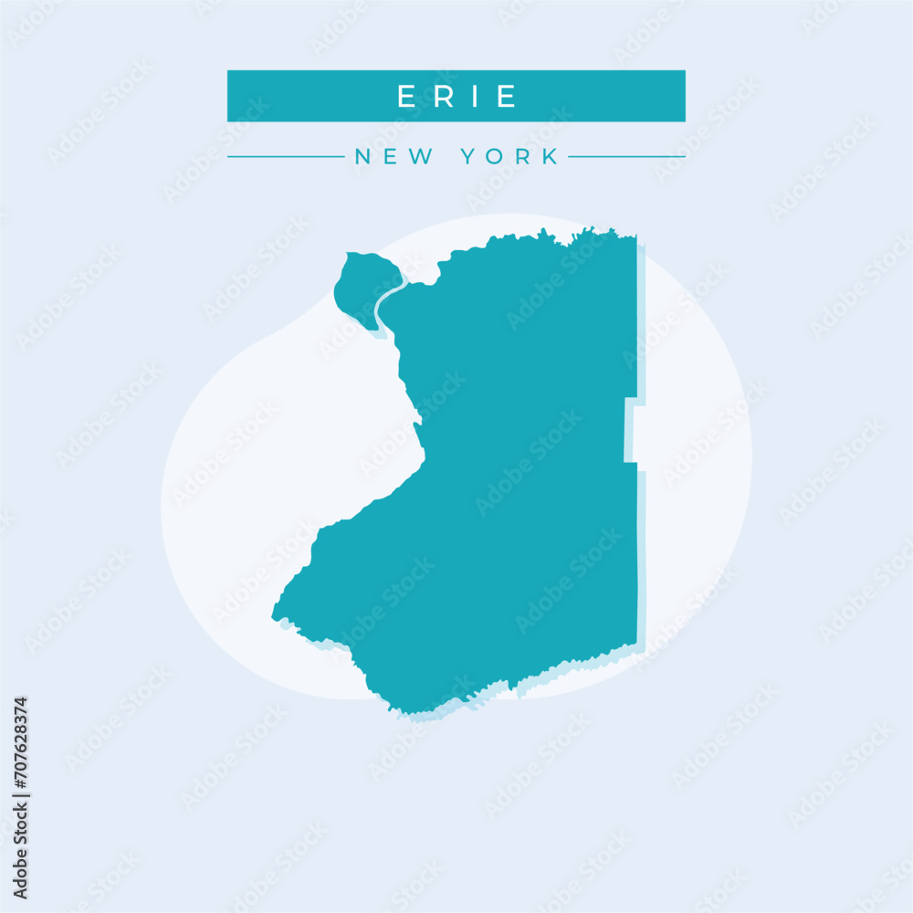 Vector illustration vector of Erie map New York