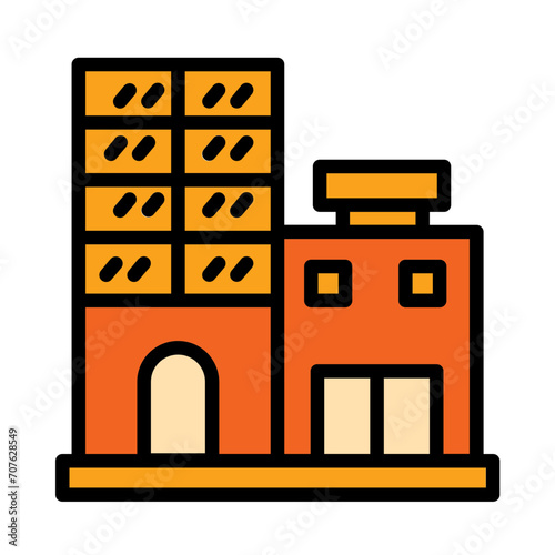 Buildings City Hostel Filled Outline Icon