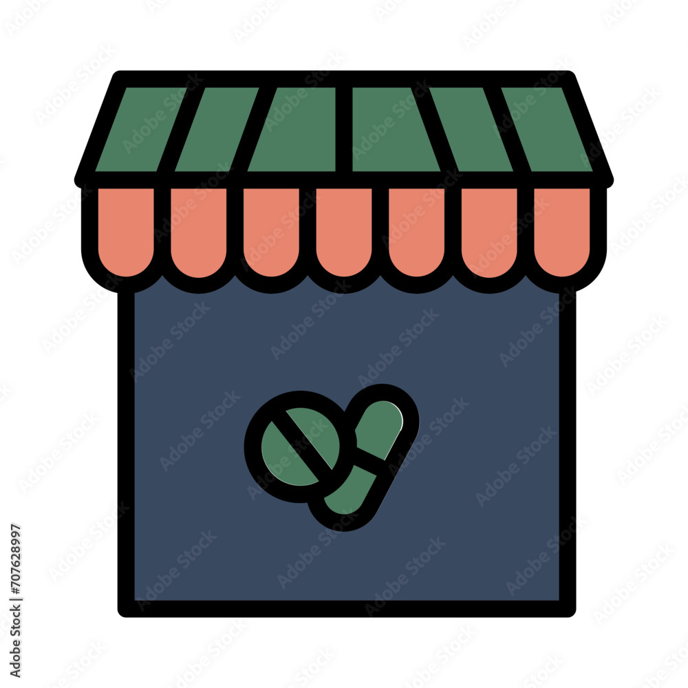 Pharmacy Medicine Store Filled Outline Icon Pharmacy Medicine Store Filled Outline Icon
