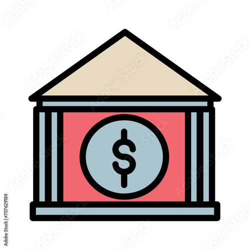 Bank Banking Finance Filled Outline Icon