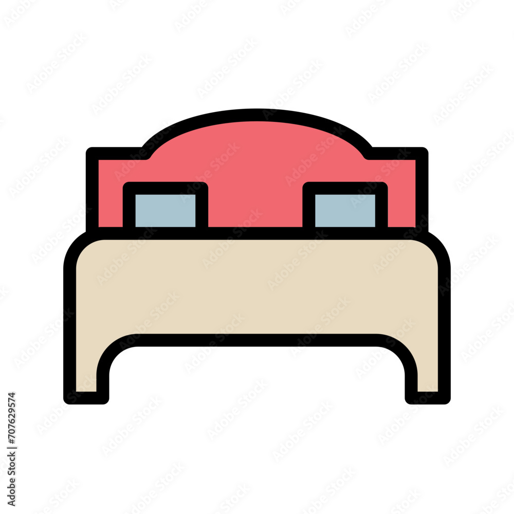 Furniture Bedroom Buildings Filled Outline Icon
