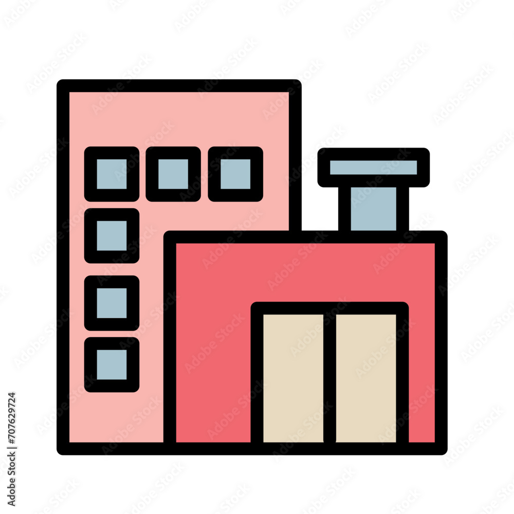 Architecture Buildings Hostel Filled Outline Icon