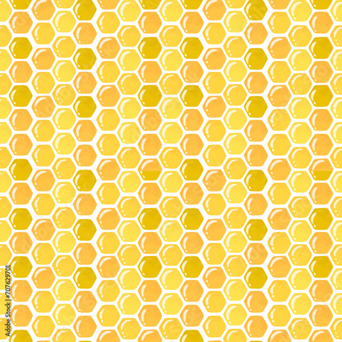 Cute seamless pattern with honey comb