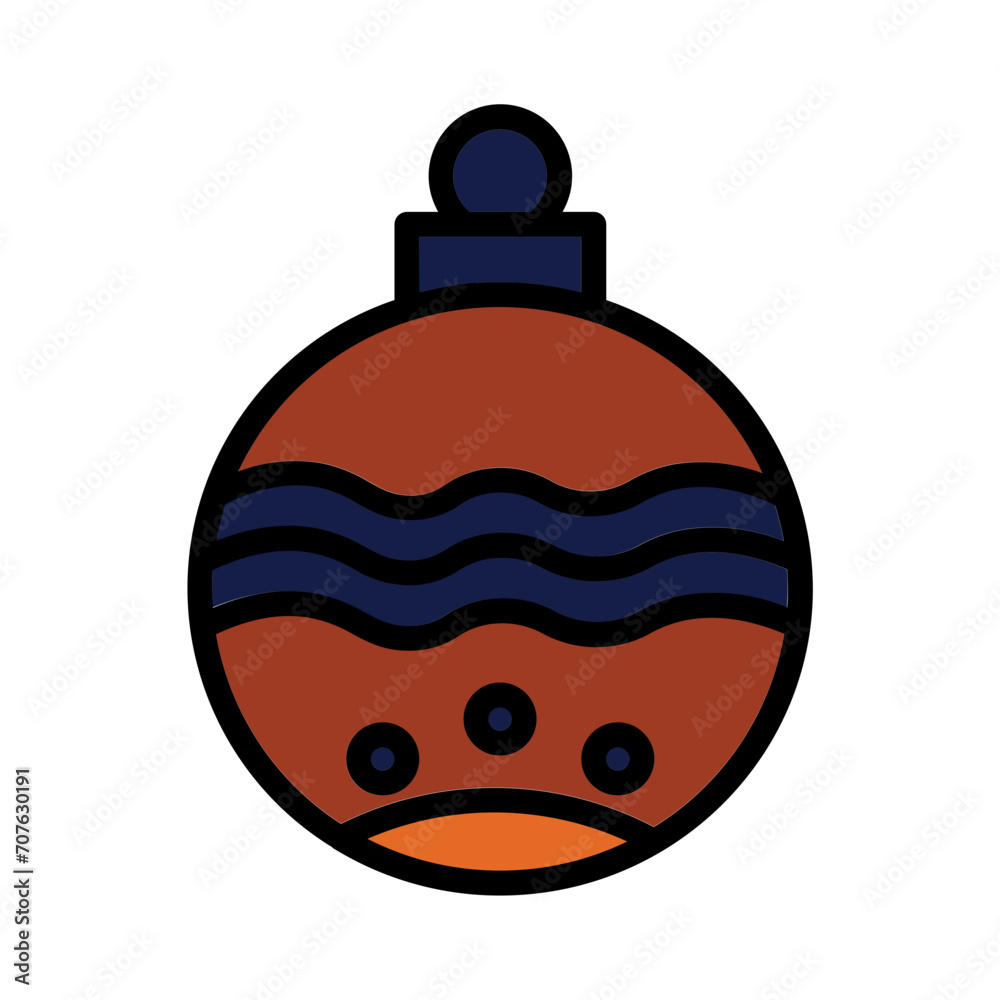 Ball Christmas Decoration Filled Outline Icon Ball Christmas Decoration Filled Outline Icon