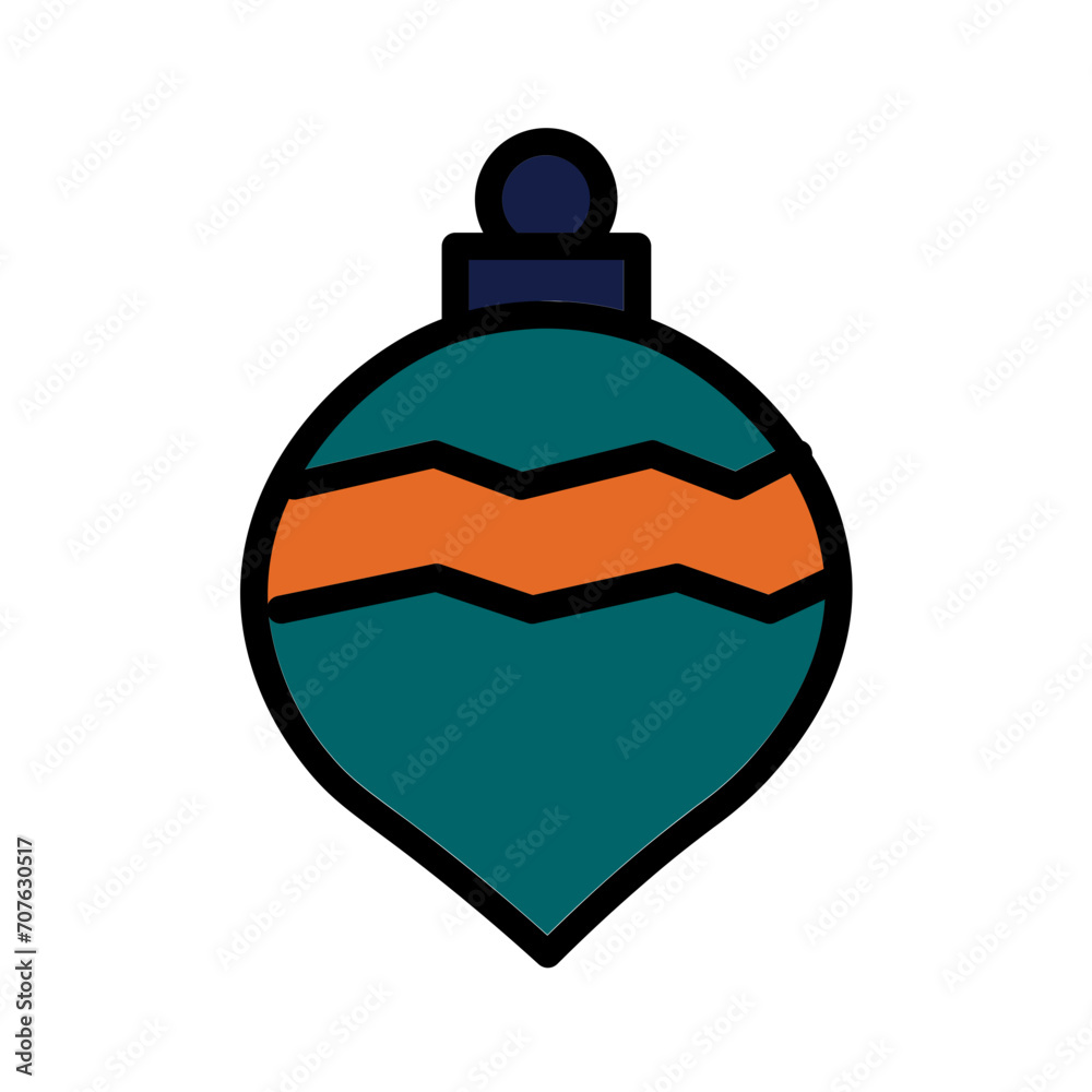 Bulb Christmas Ornament Filled Outline Icon Bulb Christmas Ornament Filled Outline Icon